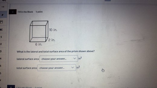 What is the lateral and total surface area of the prism shown a... | Filo
