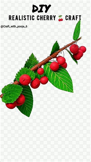 Diy easy cherry🍒 craft || Paper Fruit Craft || Amazing Handmade Decoration || #diycrafts #shortvideo