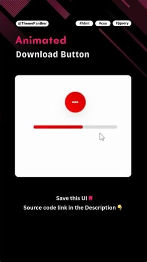 ⚡ Animated Download Button with HTML, CSS & jQuery #webdevelopment #htmlcss #animation #shorts