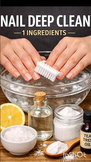 One ingredient, nail deep clean dirtiness to crystal clean in one minute #shorts