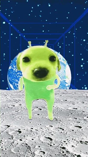 alien dog and the earth are dancing