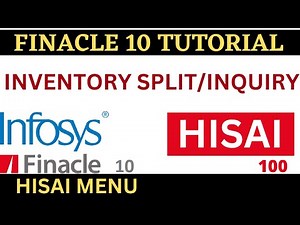 FINACLE 10 Tutorial || Inventory Split || Finacle10 Menu || Learn and gain