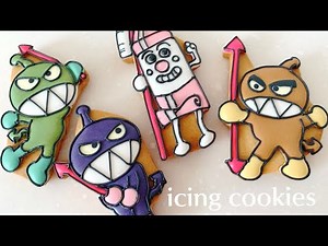 ムシバキンマンとはみがきまんのアイシングクッキー♡