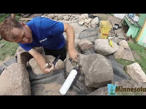 Building Waterfalls Without Concrete? | Foaming Techniques | Hiding Waterfall Foam | MN Waterscapes