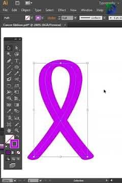 How to Draw Cancer Ribbon easily with illustrator | World Cancer Day symbol #WorldCancerDay