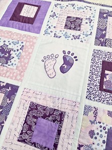 Beginner-friendly Baby Quilt Pattern PDF – “small Steps” Pink & Purple FOOTPRINT Appliques for Girls - Etsy Canada
