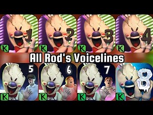 Rod's All Voicelines Compilation in Ice Scream Saga | Ice Scream 1 to Ice Scream 8