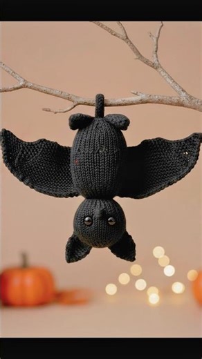 Bernard Bat Knitting Pattern 🦇 Easy Halloween Bat Toy PDF | Spooky DIY Knit Decor #vampirebats