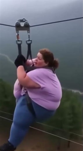 Zip Line Fails Mid-Air! 🤯⚠️