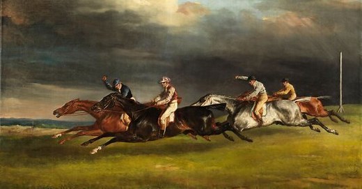 Course de chevaux dit Le Derby de 1821 à Epsom de Théodore Géricault - Reproduction tableau