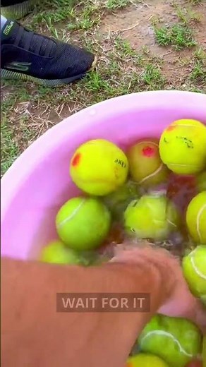 Practice with WET TENNIS BALLS 🎾🔥 #shorts #cricketcardio