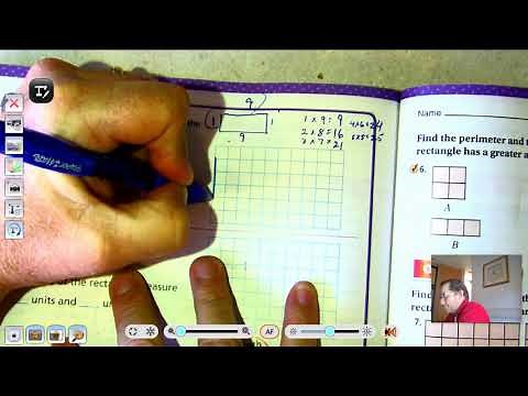 3rd grade GO Math: Lesson 11.9 Same Perimeter, Different Areas pages 487-490