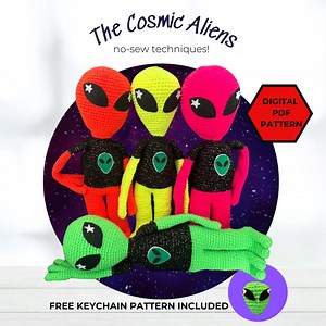 COSMIC ALIEN CROCHET Pattern,no-sew Cute Space Plush,y2k,retro,fantasy,sc-ifi Crochet,digital English Pdf,crochet Toys,green Alien Amigurumi - Etsy Canada