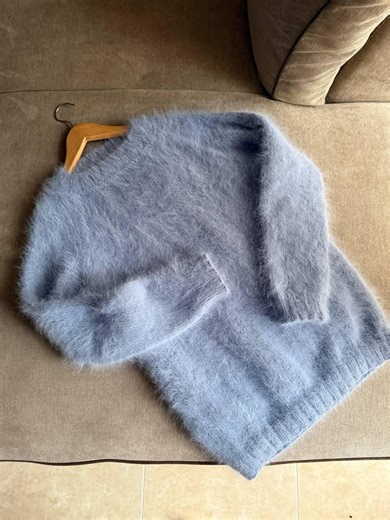 Angora Knit Sweater, Knit Sweater, Winter Jumper, Cozy Fluffy Sweater - Etsy