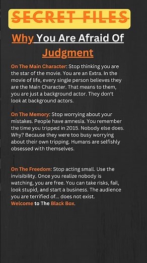 Why You Are Afraid Of Judgment.