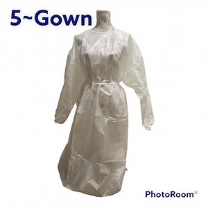 Lot Of 5~Level 2 Disposable Isolation Gowns white OSFM