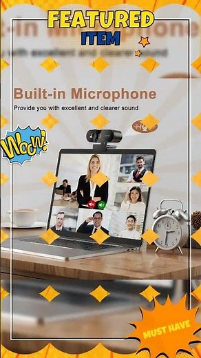 4K HD Webcam with Microphone – Auto-Focus USB Camera for PC and Laptop