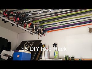 $5 DIY Ceiling Mounted Crappie and Bass Rod Rack. Easy & most people have these just laying around.