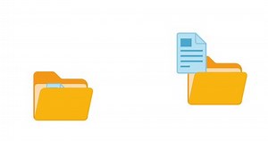 File transfer from folder to folder, copying data on computer, transparent background footage