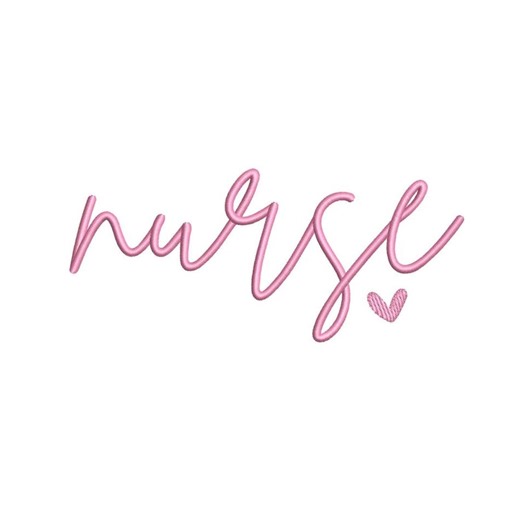 Nurse Script With Heart Machine Embroidery Design, Instant Download - Etsy