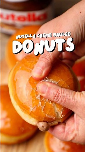 Nutella Creme Brulee Donuts #donuts #dessert #baking #chocolate #recipe