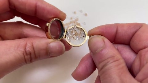 Mini Beveled Glass Locket Y Necklace: Raw Brass Floating Charm - Etsy