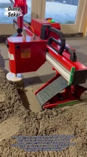 Fast Wood Construction! Driving Long Screws with Power Drill | Efficient Framing Work