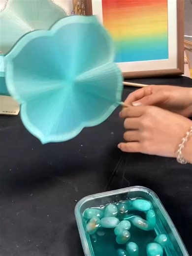 Turning Silk and Indigo into Beautiful Fans