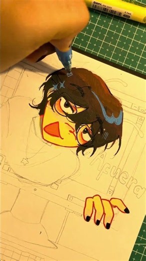 Outlining with ENMY, it’s incredible, the acrylic pens are beautiful 🤍🤍#art #artist #enmy #myart