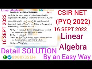 Csir Net 16 September June 2022 Linear Algebra Solution | Question ID 381 |Pure Mathematical Academy
