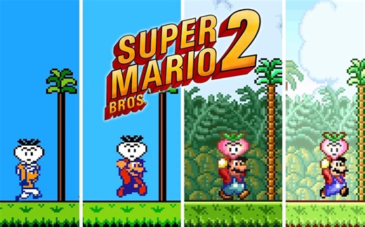 不同版本的超级马里奥兄弟2画面对比！FDS-GBA