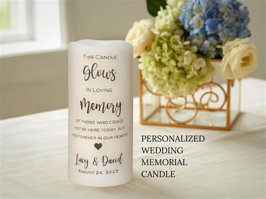 Personalized Wedding Memorial Candle | Remembrance Table Decor With LED Timer | in Loving Memory for Ceremony and Reception - Etsy