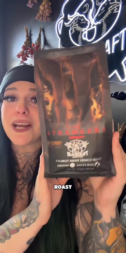 Blackcraft Coffee & @Lionsgate Horror have teamed up to bring you The Officially Licensed Strangers Coffee, A Scarlet Night French Roast. A perfect blend of coffee beans from Colombia, Brazil, Sumatra, and Kenya. The Strangers Chapter 3 premiers in theaters on February 6th. CUPPING NOTES: Dark cherry, chocolate. Creamy. Sweet aftertaste. ROAST: French BAG SIZE: 12oz. © 2025 Lions Gate Entertainment. Inc. All Rights Reserved. @BlackcraftSalem @Blackcraftcult