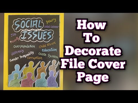 How to make Social Issues Project Front Cover page/How to decorate project file cover class10