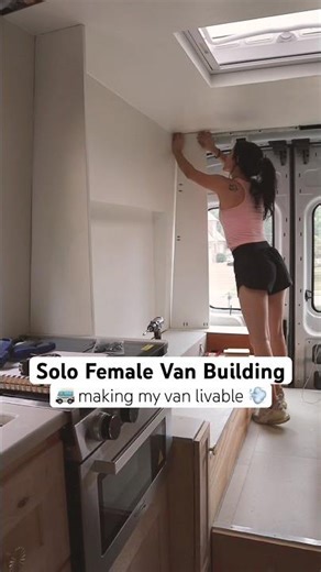 Making my van conversion livable before my first roadtrip 🚐⏳ #vanbuild #diy #shorts