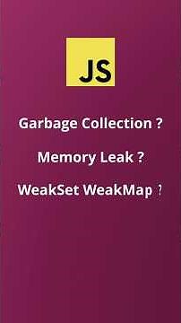 Garbage Collection | Memory Leak | WeakSet and WeakMap | JS Interview Question | Code Malayalam