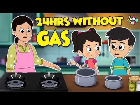 24 Hours Without Gas | Family Survival Challenge | Stories | Cartoon | Moral Story | PunToon Kids