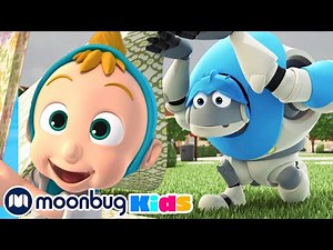 Baby Hiccups - Kids Video Subtitles | Arpo the Robot | Cartoons for Kids | Moonbug Literacy