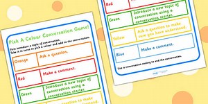 Conversation Practise Pick A Colour Game