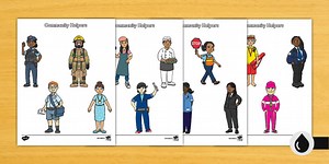 Community Helpers Stick Puppets