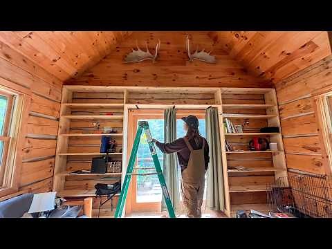 How I Built These Rustic DIY Shelves for My Off-Grid Cabin