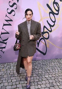 Demi Lovato in Brown Blazer at Vivienne Westwood Paris Fashion Week 2025 • CelebMafia