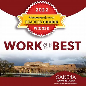 ICYMI: We swept the 2022 Albuquerque Journal's Readers' Choice awards in the Casino category! 磊 Work with the best at Sandia Resort & Casino! ℹ️ https://www.sandiacasino.com/careers/ | Sandia Resort & Casino | Facebook