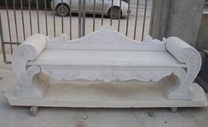 [Hot Item] Hand Carved Marble Stone Bench Sculpture for Outdoor Garden Decoration Ornament (SYMB-043)