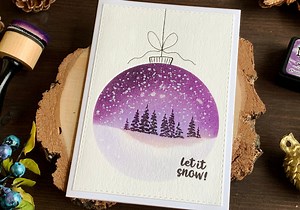 Create Cards With Christmas Baubles Using Distress Inks & A Stencil | CHRISTMAS CARDS 2023 - #4