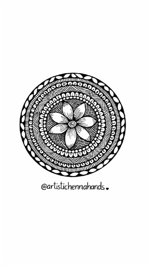 Beautiful Floral Mandala Art | Simple & Satisfying Design | @artistichennahands