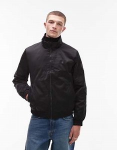 Calvin Klein Jeans long sleeve padded Harrington jacket in black | ASOS