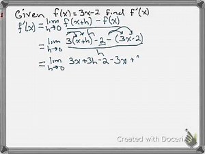 Derivative of a linear function using the limit definition