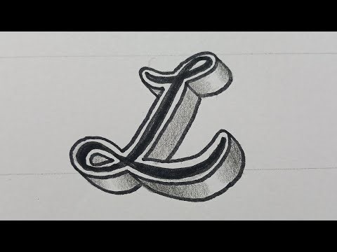 3d Drawing Calligraphy Letter L / How To Draw Easy Art Capital Cursive For Beginners