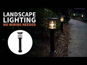 Black Solar Bollard Light for Walkways & Driveways | EZ Install | Dusk-to-Dawn Operation